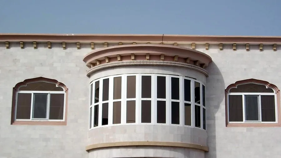Architect-designed home in Clifton Karachi with curved uPVC bow window